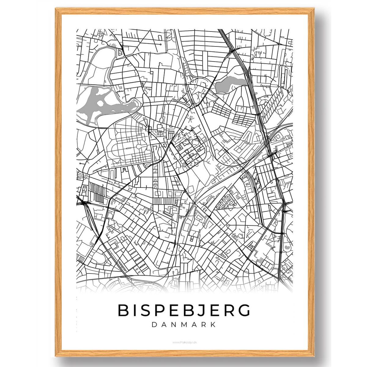 Bispebjerg by plakat - hvid (Størrelse: L - 50x70cm (B2))