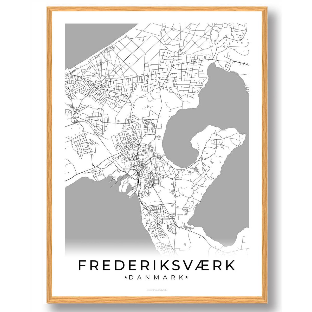 Frederiksværk by plakat - hvid (Størrelse: L - 50x70cm (B2))