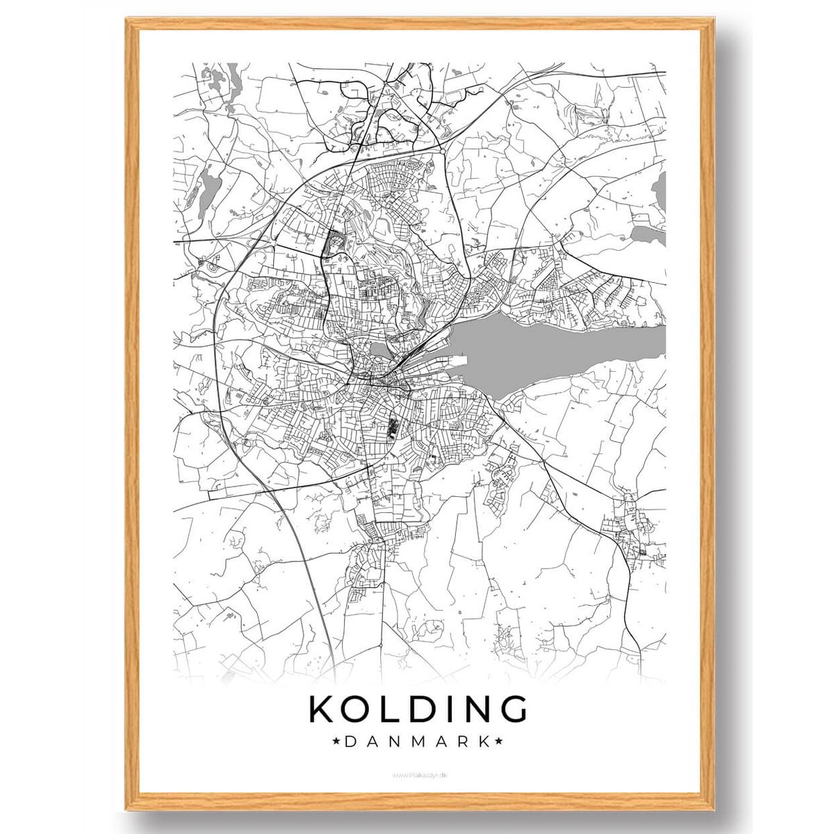 Kolding by plakat - hvid (Størrelse: L - 50x70cm (B2))