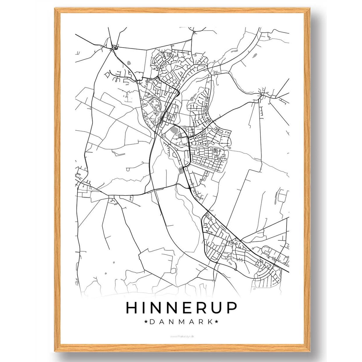 Hinnerup by plakat - hvid (Størrelse: L - 50x70cm (B2))