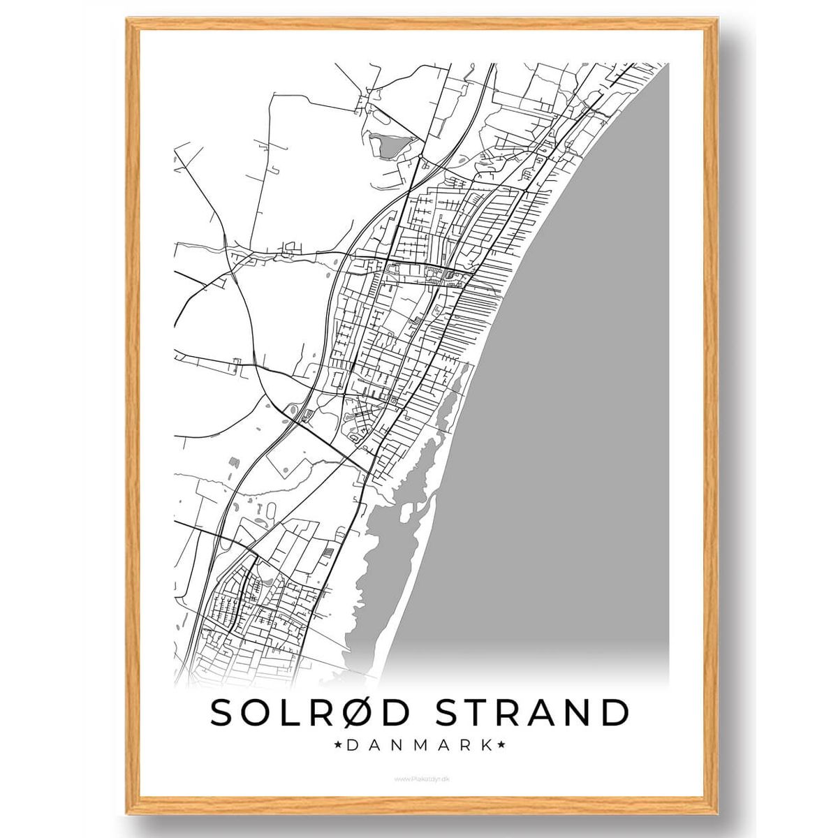 Solrød Strand by plakat - hvid (Størrelse: L - 50x70cm (B2))