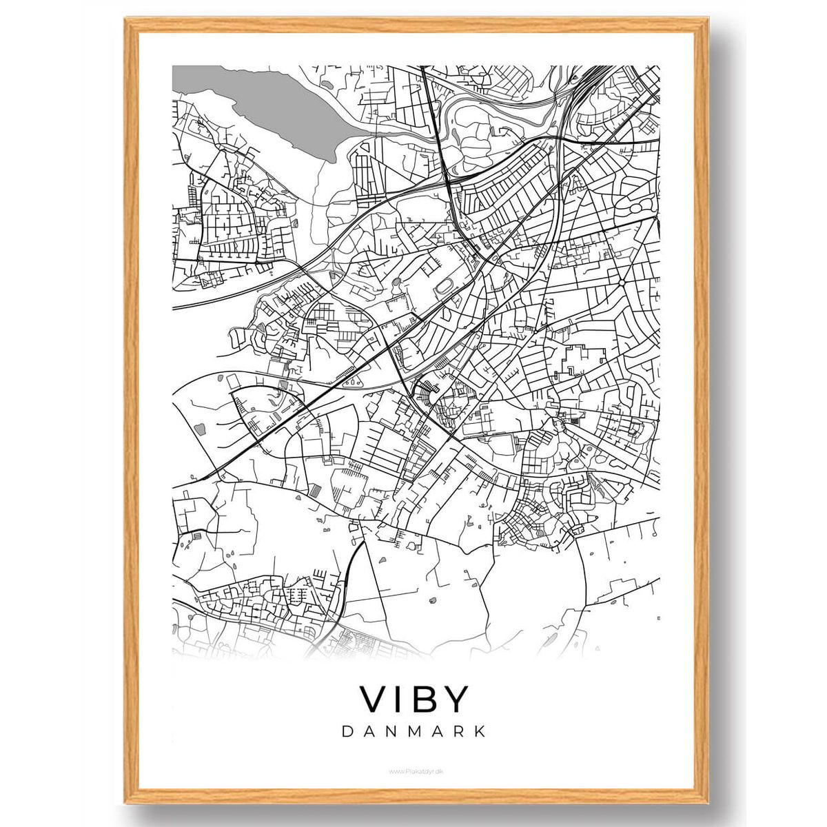 Viby J by plakat - hvid (Størrelse: L - 50x70cm (B2))