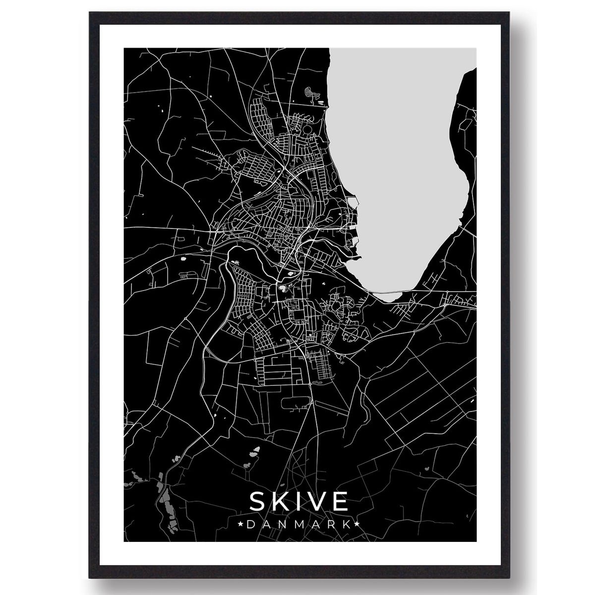 Skive by plakat - sort (Størrelse: L - 50x70cm (B2))