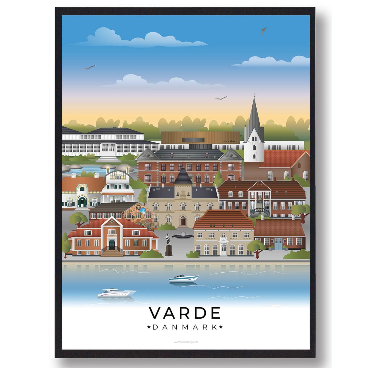 Varde byplakat (RESTPARTI) (Størrelse: L - 50x70cm (B2))