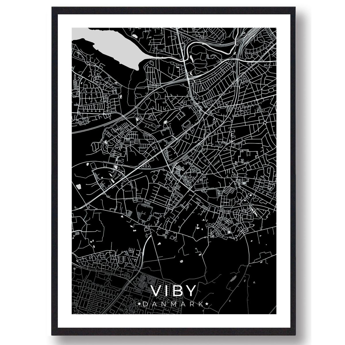 Viby J by plakat - sort (Størrelse: L - 50x70cm (B2))