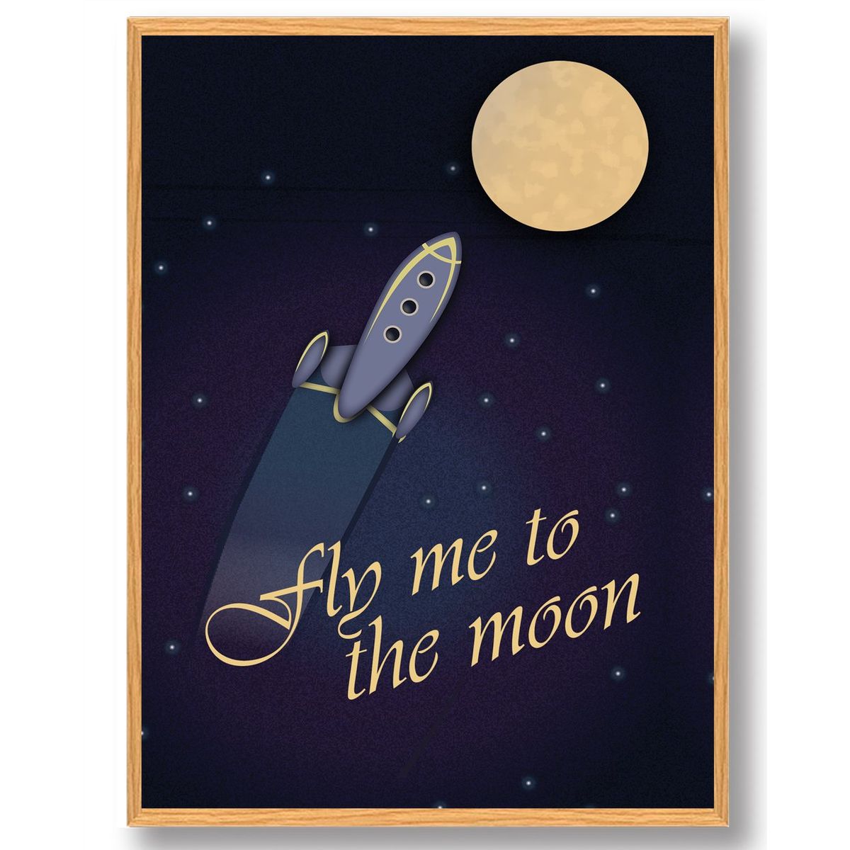 Fly me to the moon - plakat (Størrelse: L - 50x70cm (B2))