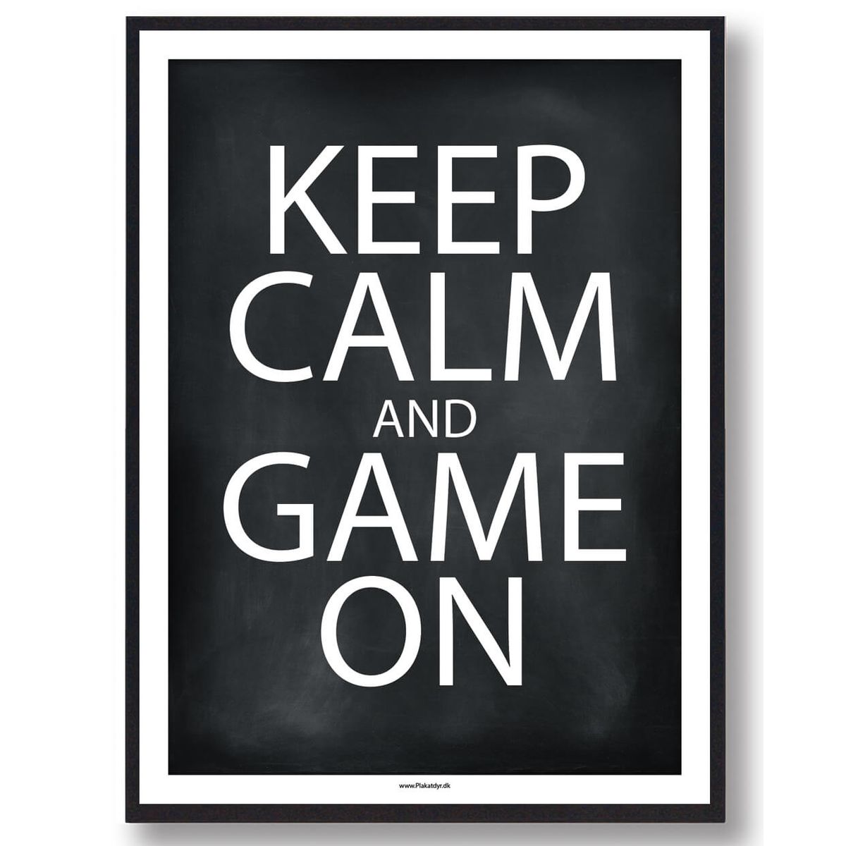 KEEP CALM and GAME ON - gamerplakat (sort) (Størrelse: L - 50x70cm (B2))