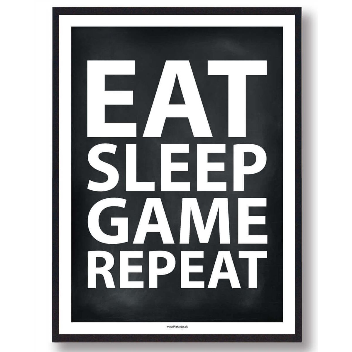 EAT, SLEEP, GAME and REPEAT - sort version - gamerplakat (PC) (Størrelse: L - 50x70cm (B2))