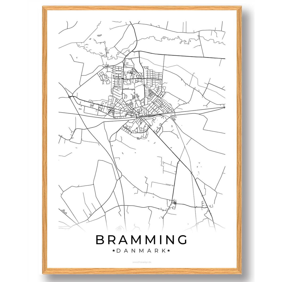 Bramming by plakat - hvid (Størrelse: L - 50x70cm (B2))