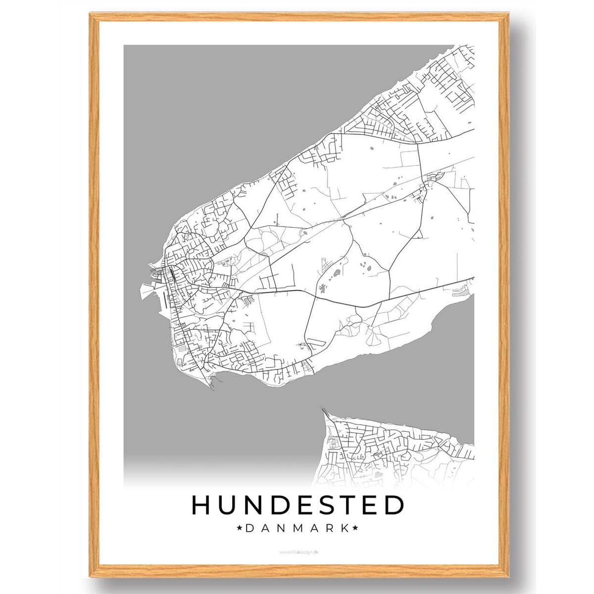 Hundested by plakat - hvid (Størrelse: L - 50x70cm (B2))