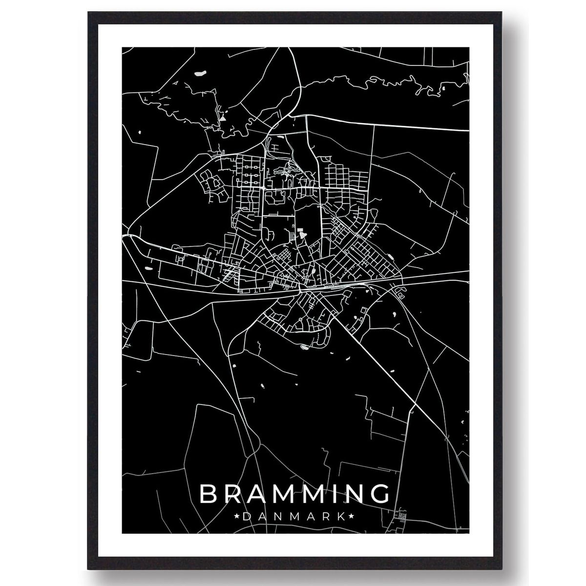 Bramming by plakat - sort (Størrelse: L - 50x70cm (B2))