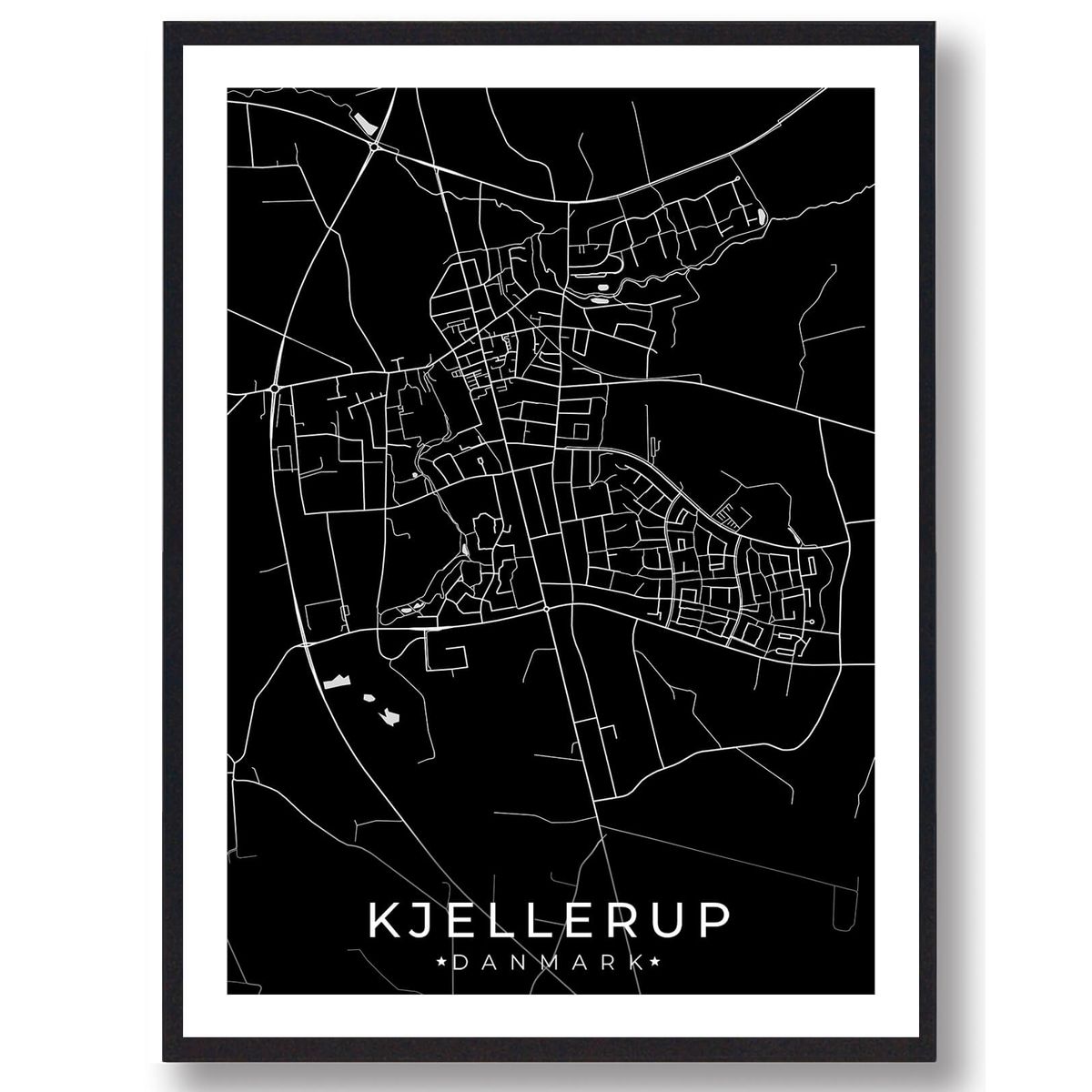 Kjellerup by plakat - sort (Størrelse: L - 50x70cm (B2))