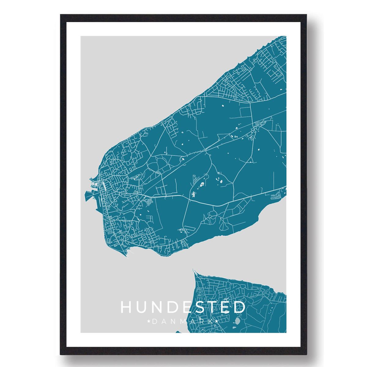 Hundested by plakat - blå (Størrelse: L - 50x70cm (B2))