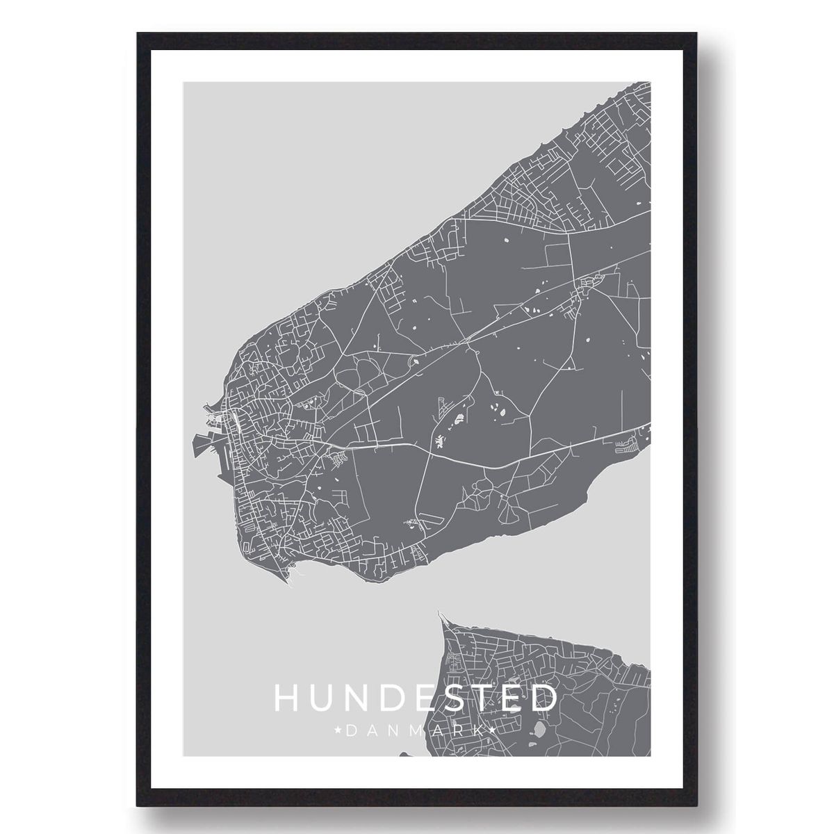 Hundested by plakat - grå (Størrelse: L - 50x70cm (B2))