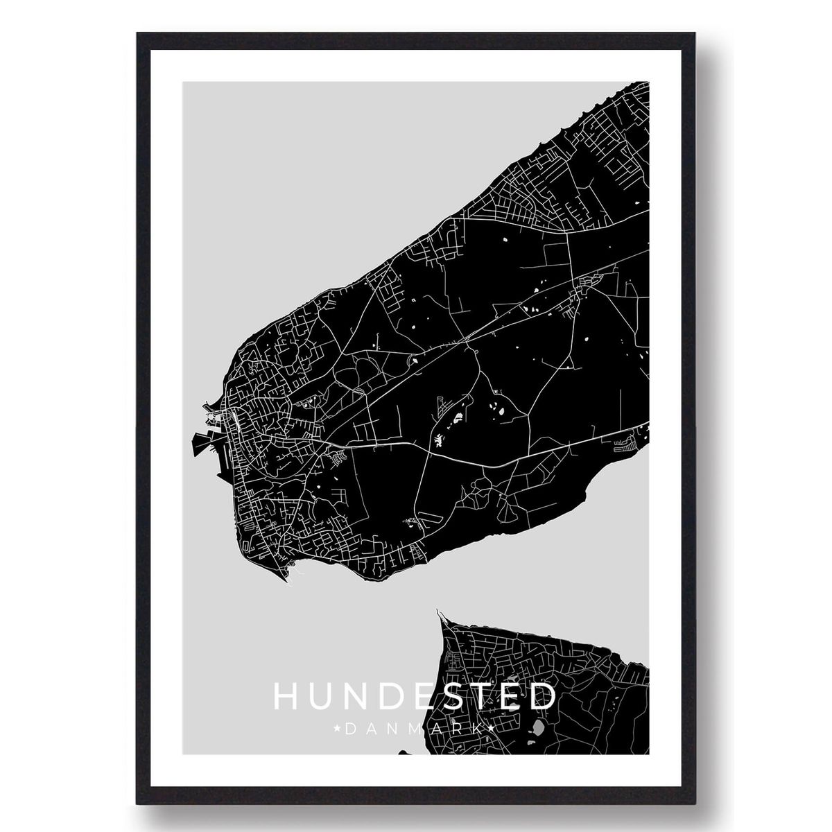 Hundested by plakat - sort (Størrelse: L - 50x70cm (B2))