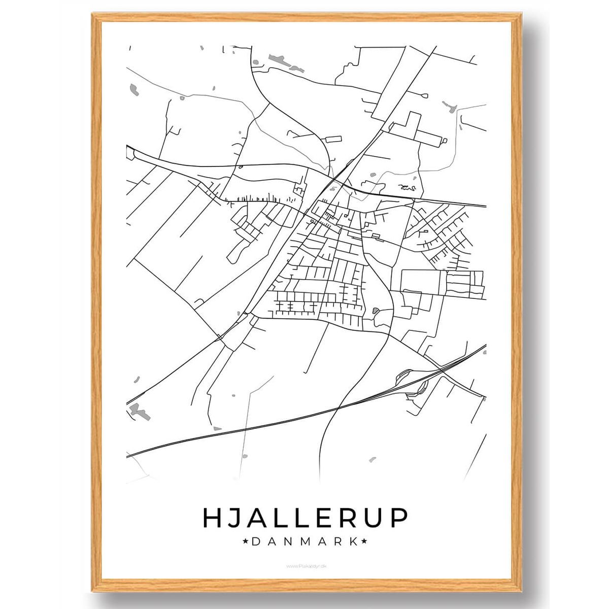 Hjallerup by plakat - hvid (Størrelse: L - 50x70cm (B2))