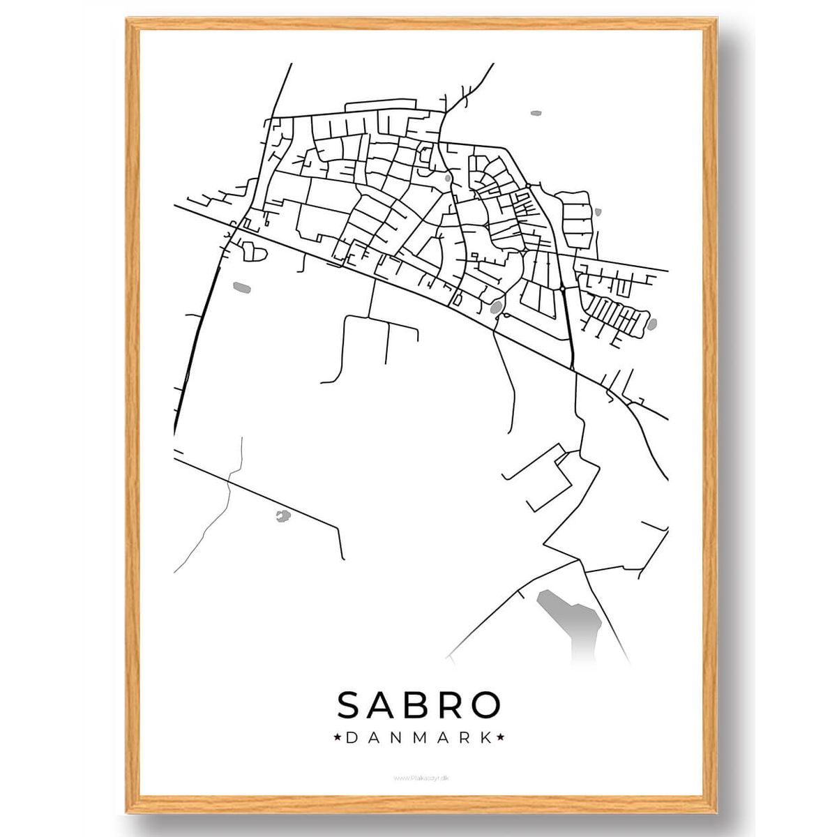 Sabro by plakat - hvid (Størrelse: L - 50x70cm (B2))