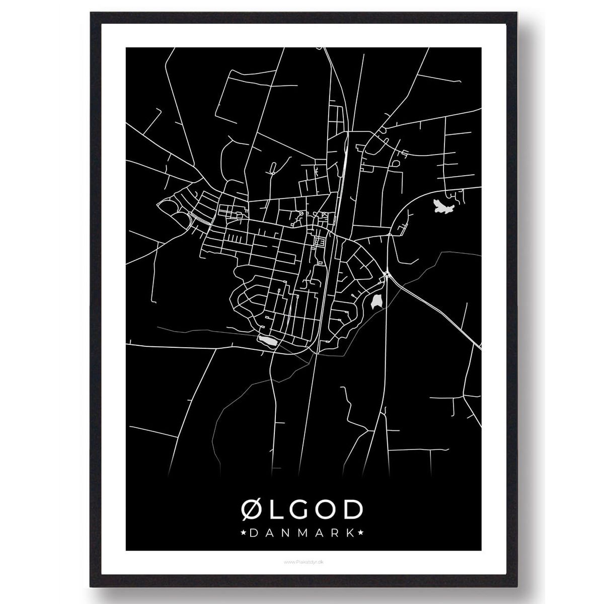 Ølgod by plakat - sort (Størrelse: L - 50x70cm (B2))