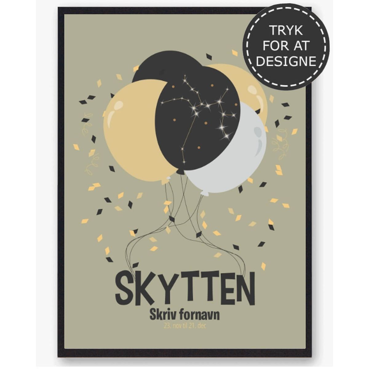 Stjernetegn skytten - personlig plakat (Størrelse: L - 50x70cm (B2))