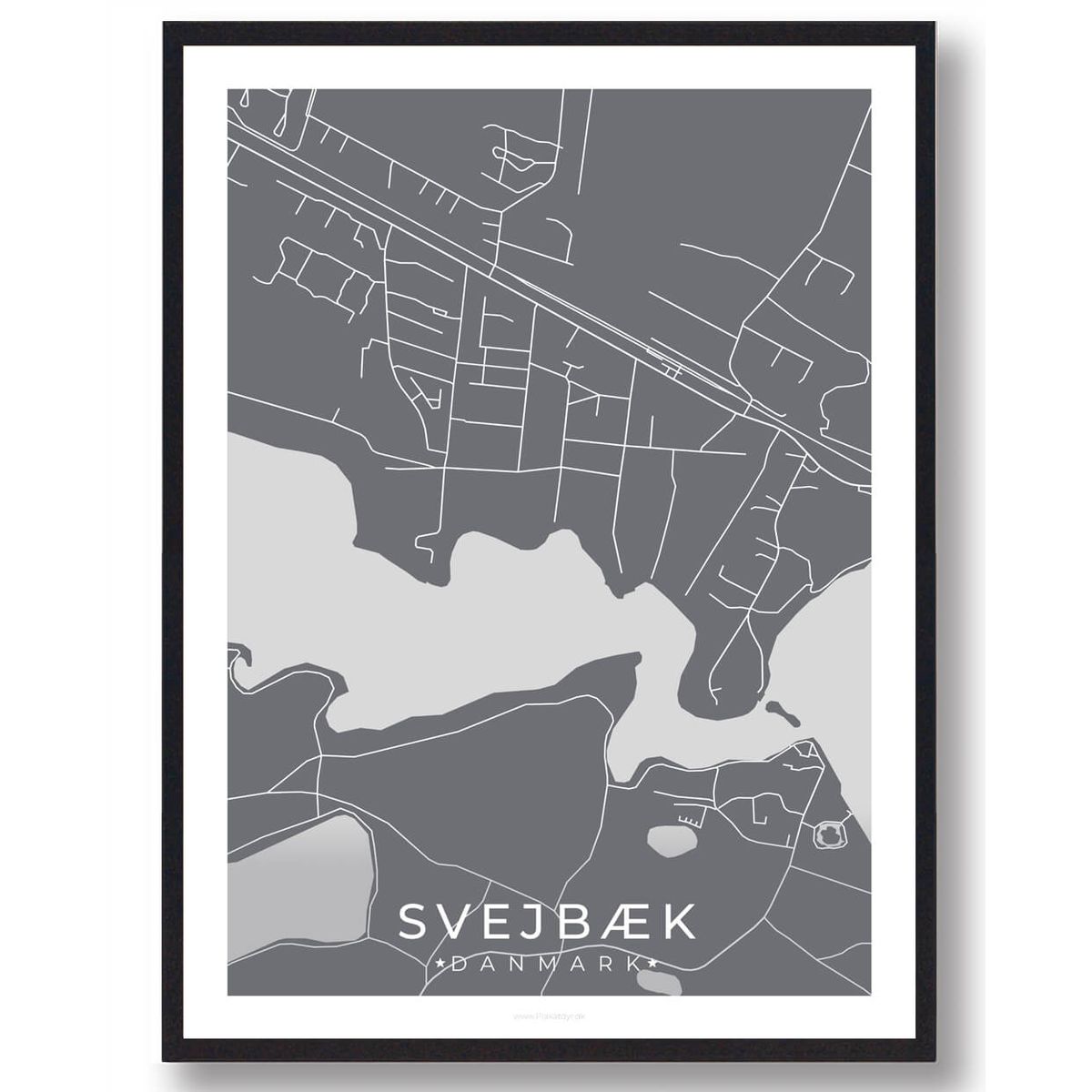 Svejbæk by plakat - grå (Størrelse: L - 50x70cm (B2))