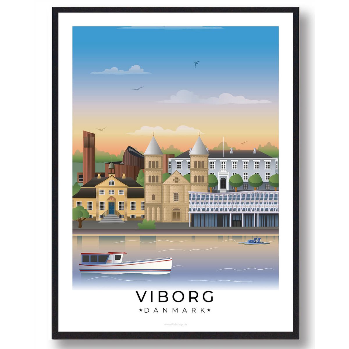 Viborg plakat med hvid kant (RESTPARTI) (Størrelse: L - 50x70cm (B2))