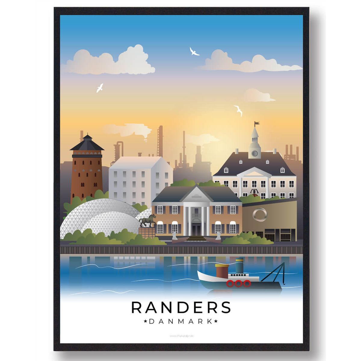 Randers byplakat (RESTPARTI) (Størrelse: M - 30x40cm)