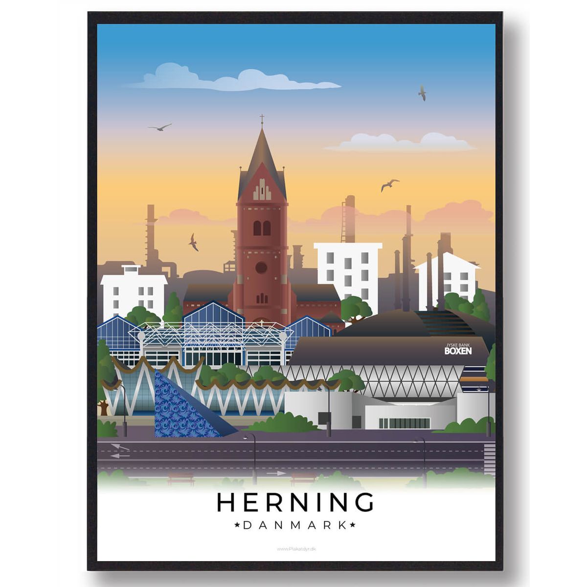 Herning byplakat (RESTPARTI) (Størrelse: M - 30x40cm)