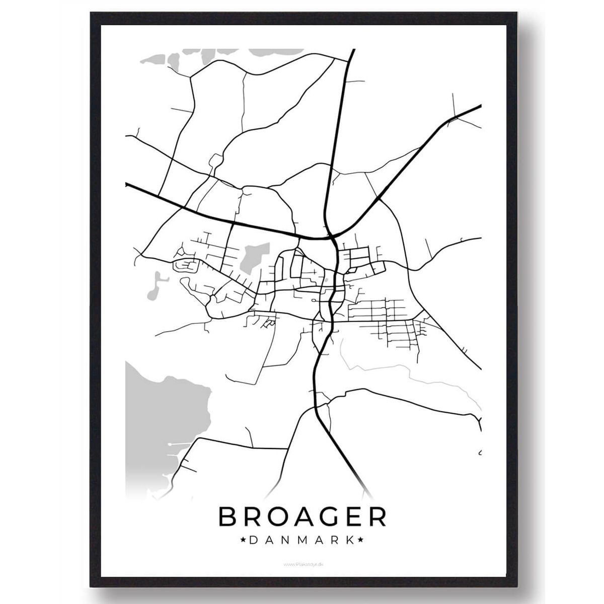 Broager by plakat - hvid (Størrelse: L - 50x70cm (B2))