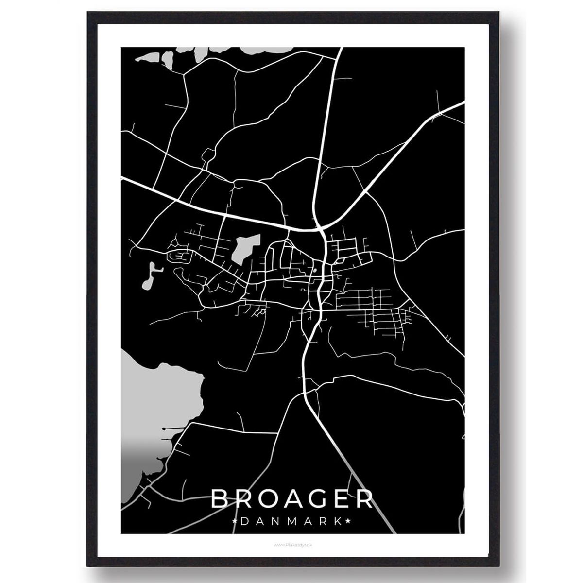 Broager by plakat - sort (Størrelse: L - 50x70cm (B2))