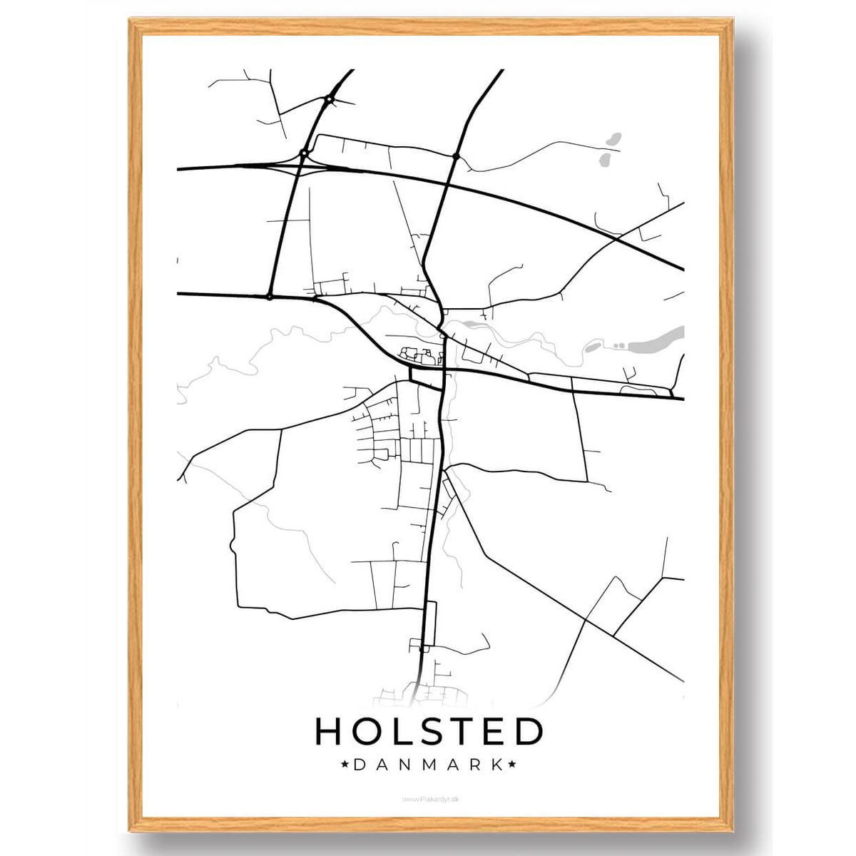 Holsted by plakat - hvid (Størrelse: L - 50x70cm (B2))