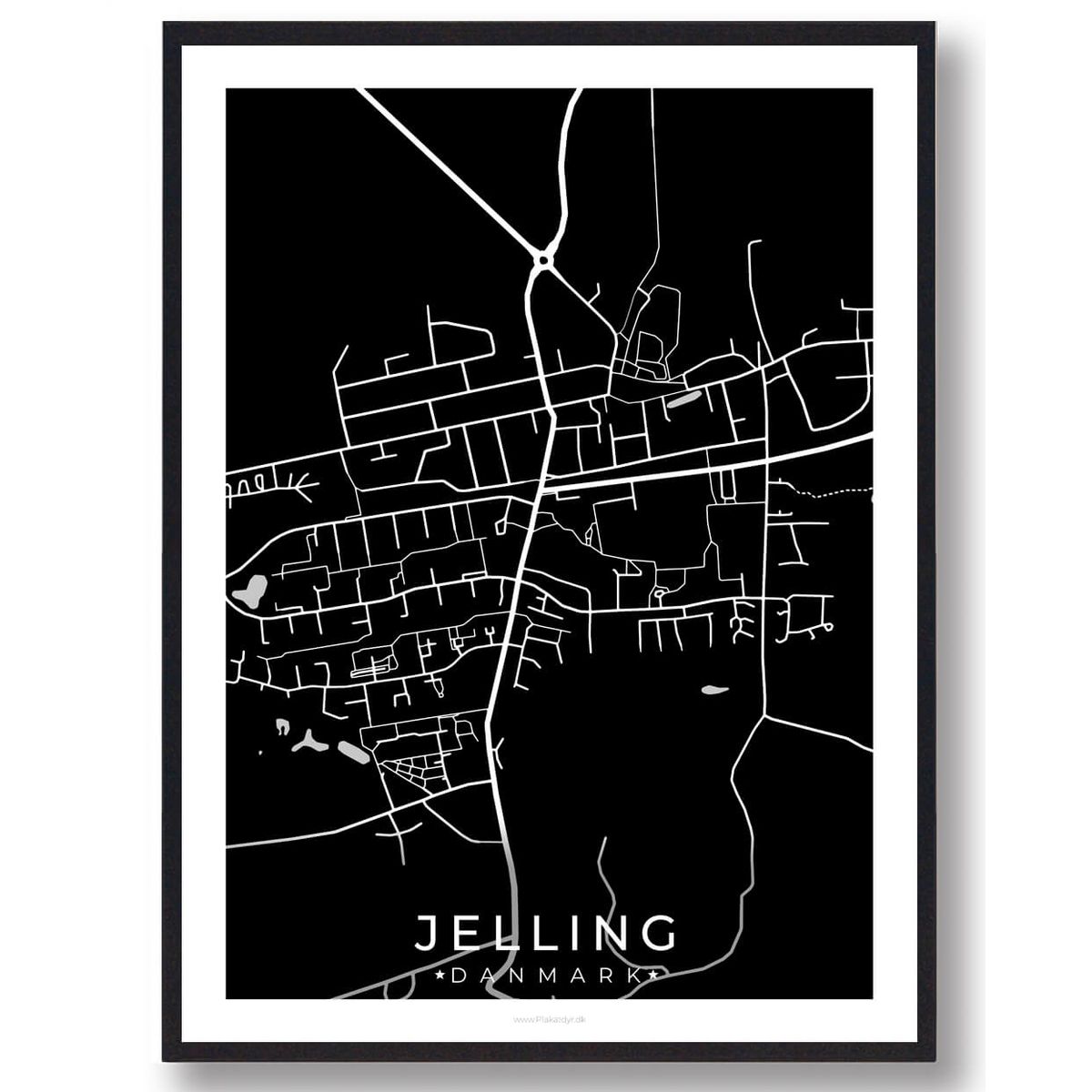 Jelling by plakat - sort (Størrelse: L - 50x70cm (B2))