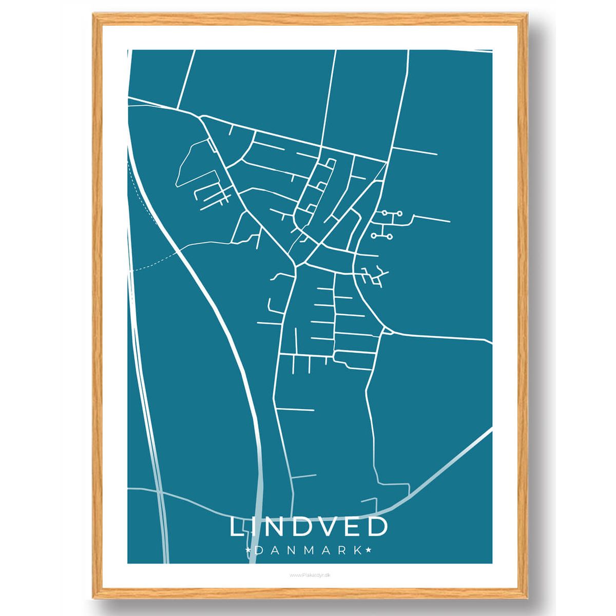 Lindved by plakat - blå (Størrelse: L - 50x70cm (B2))