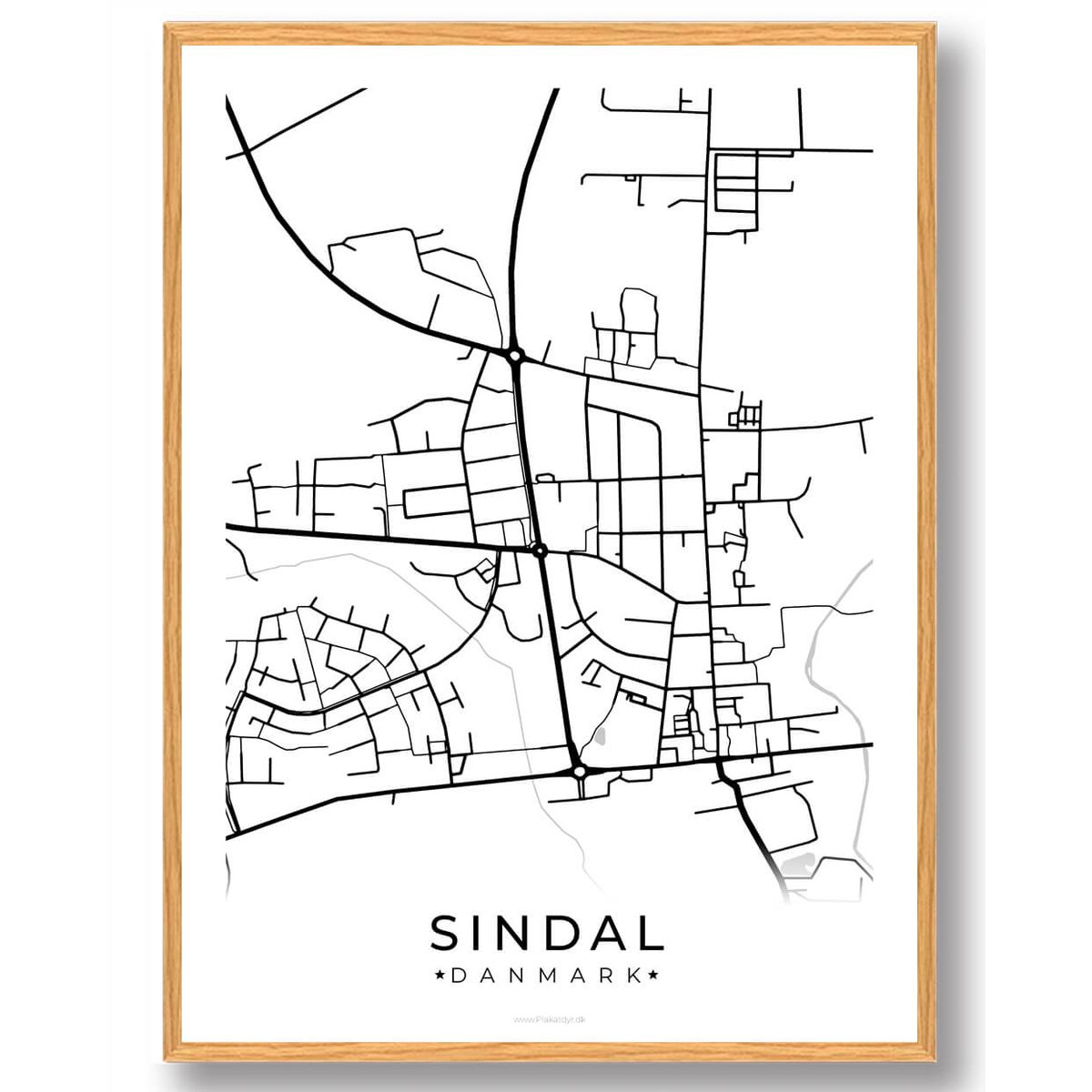 Sindal by plakat - hvid (Størrelse: L - 50x70cm (B2))