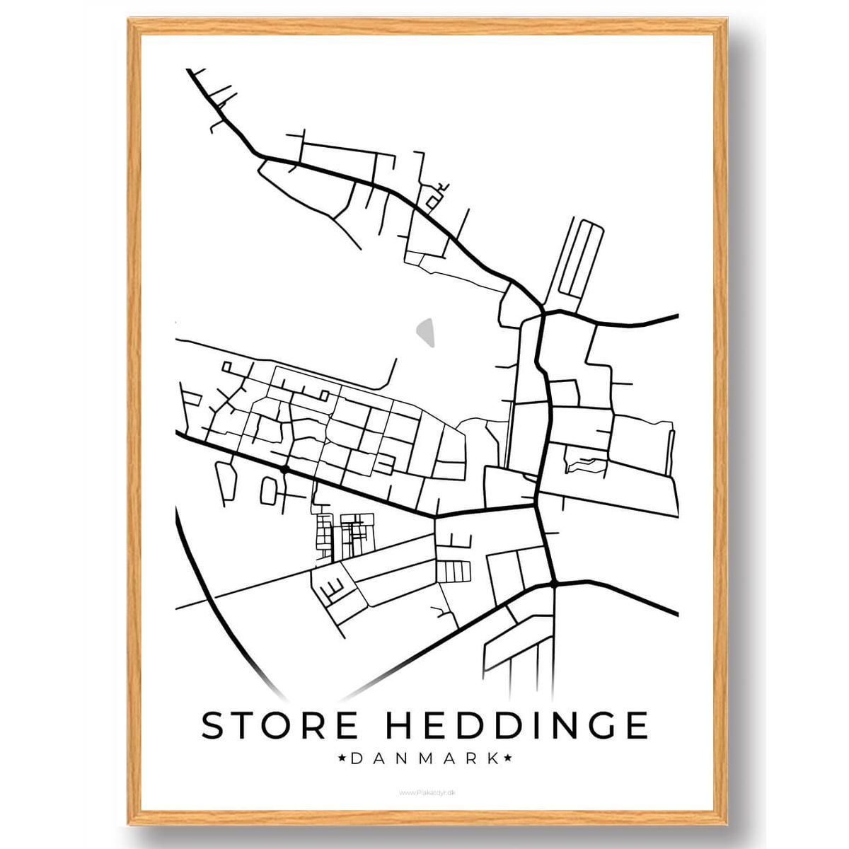 Store Heddinge by plakat - hvid (Størrelse: L - 50x70cm (B2))