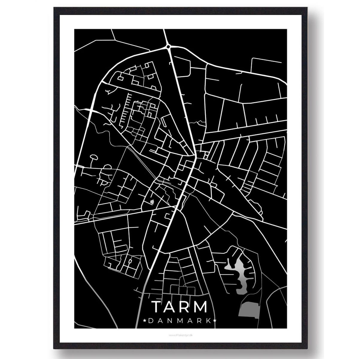 Tarm by plakat - sort (Størrelse: L - 50x70cm (B2))