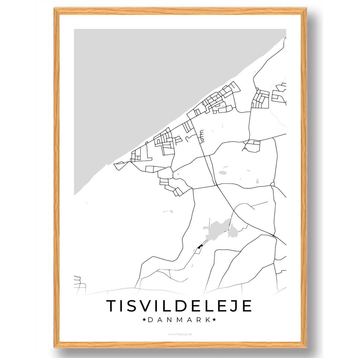 Tisvildeleje by plakat - hvid (Størrelse: L - 50x70cm (B2))