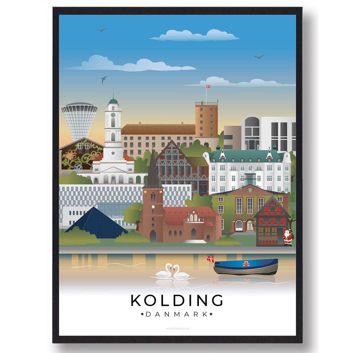 Kolding byplakat (RESTPARTI) (Størrelse: M - 30x40cm)