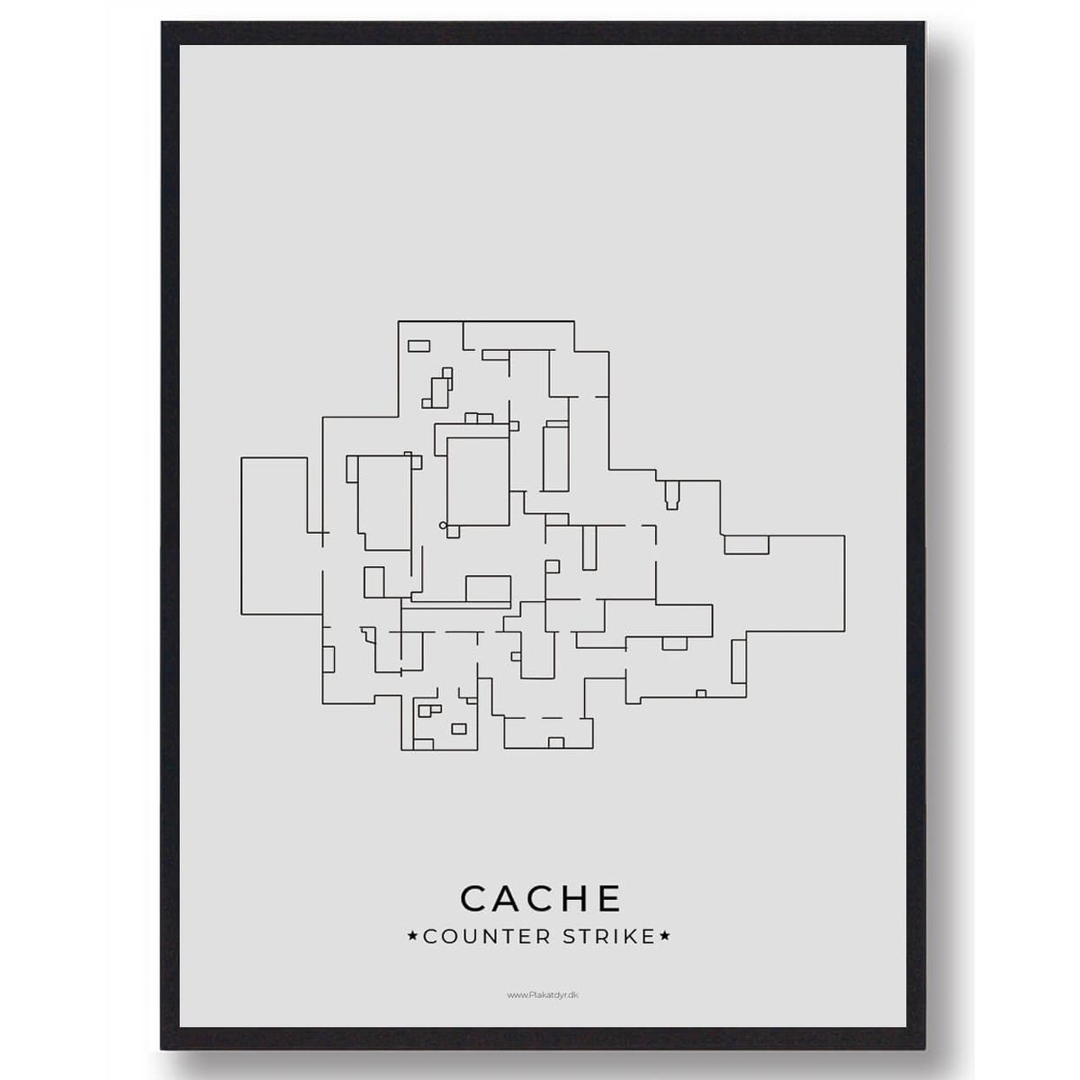 Cache map - CS gamerplakater (Størrelse: L - 50x70cm (B2))