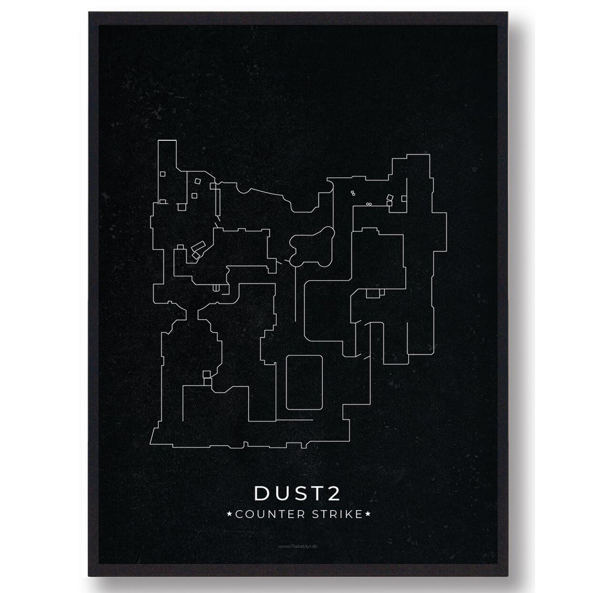 Dust2 map - CS gamerplakater (Størrelse: L - 50x70cm (B2))