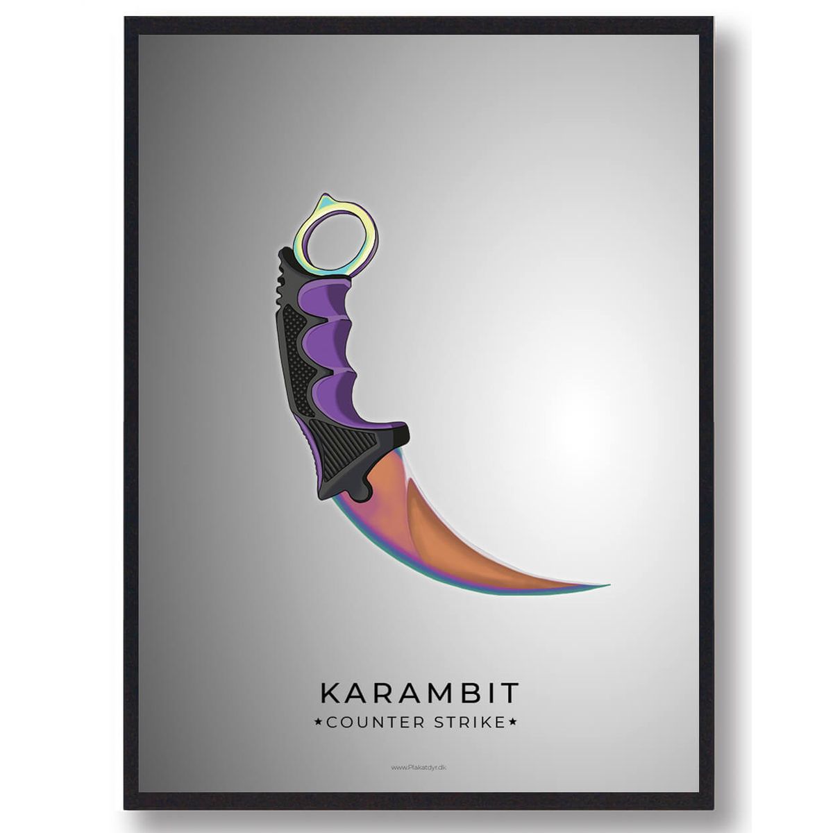 Karambit - CS gamerplakater (Størrelse: L - 50x70cm (B2))