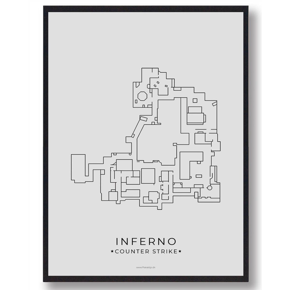 Inferno map - CS gamerplakater (Størrelse: L - 50x70cm (B2))