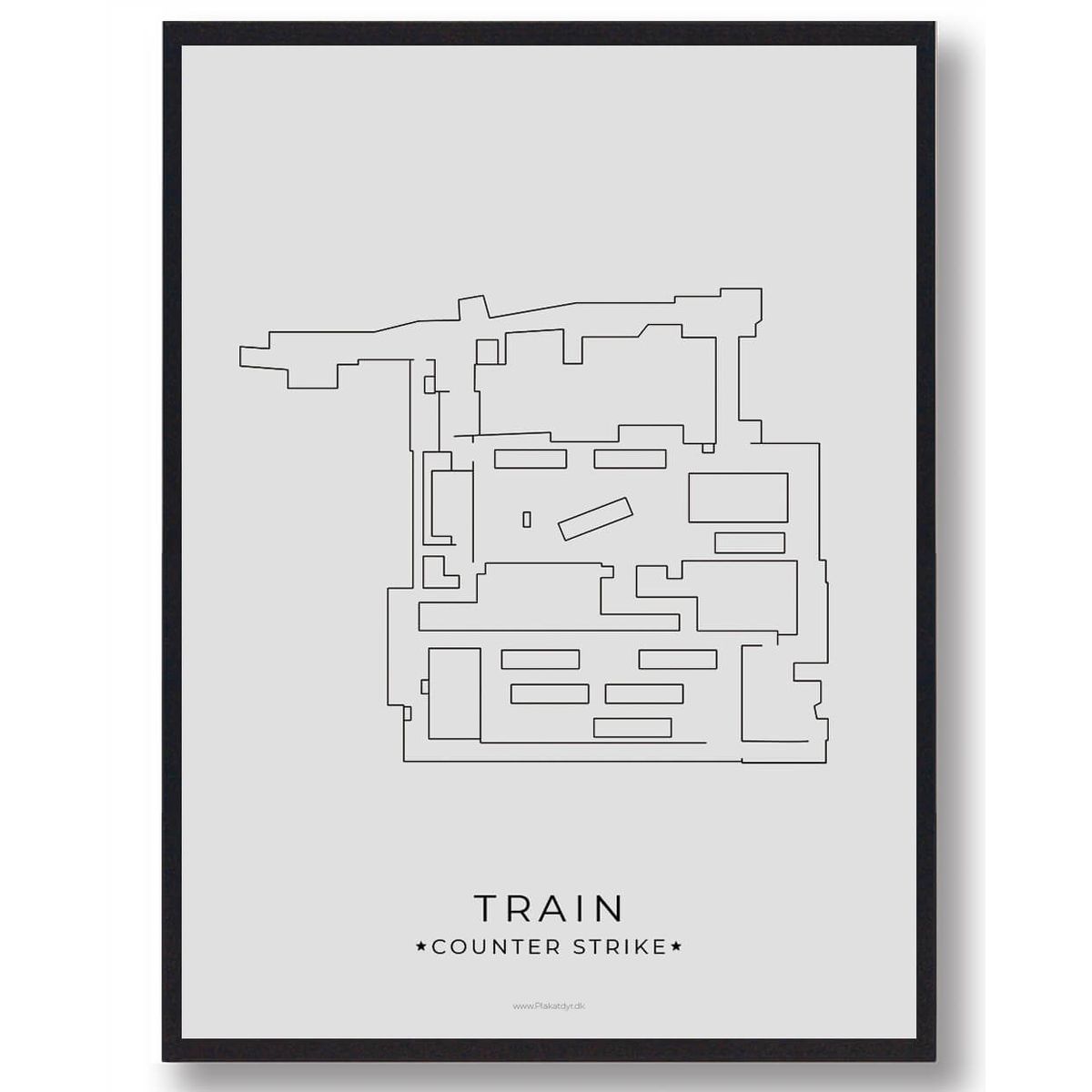 Train map - CS gamerplakater (Størrelse: L - 50x70cm (B2))