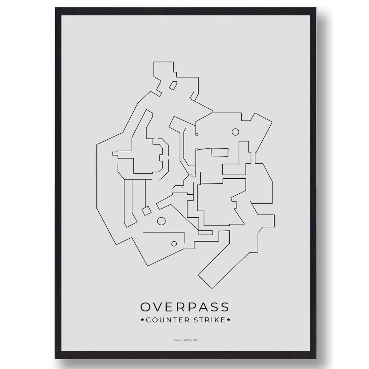 Overpass map - CS gamerplakater (Størrelse: L - 50x70cm (B2))