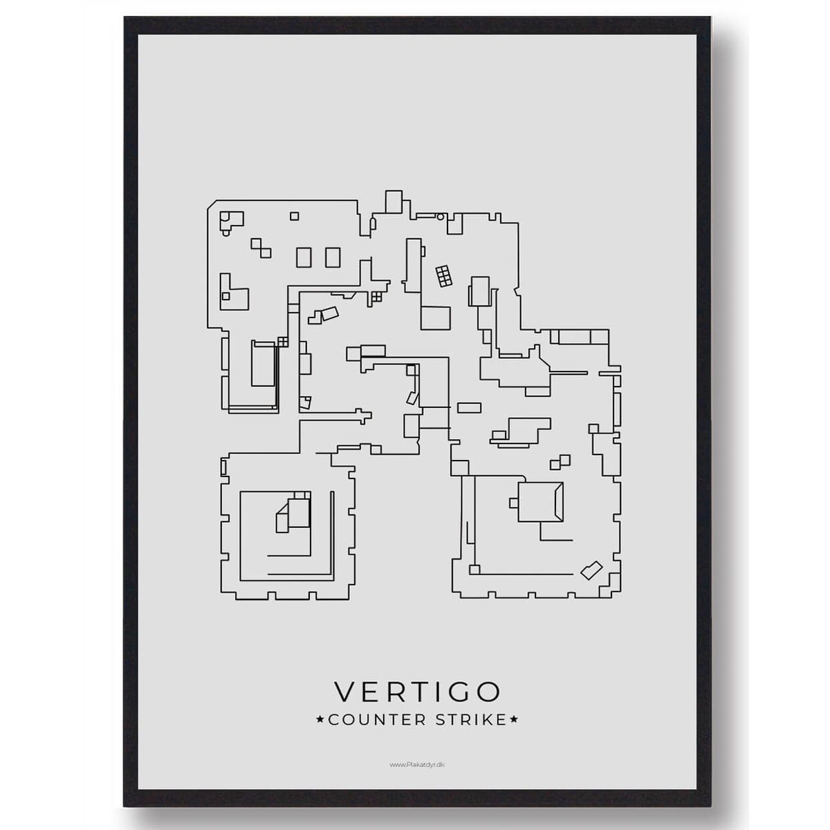 Vertigo map - CS gamerplakater (Størrelse: L - 50x70cm (B2))