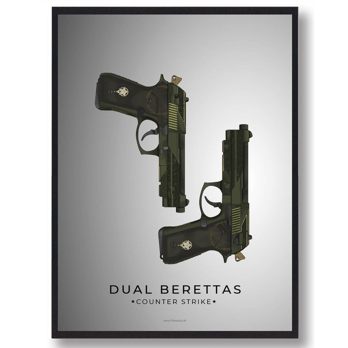 Dual Berettas - CS gamerplakater (Størrelse: L - 50x70cm (B2))