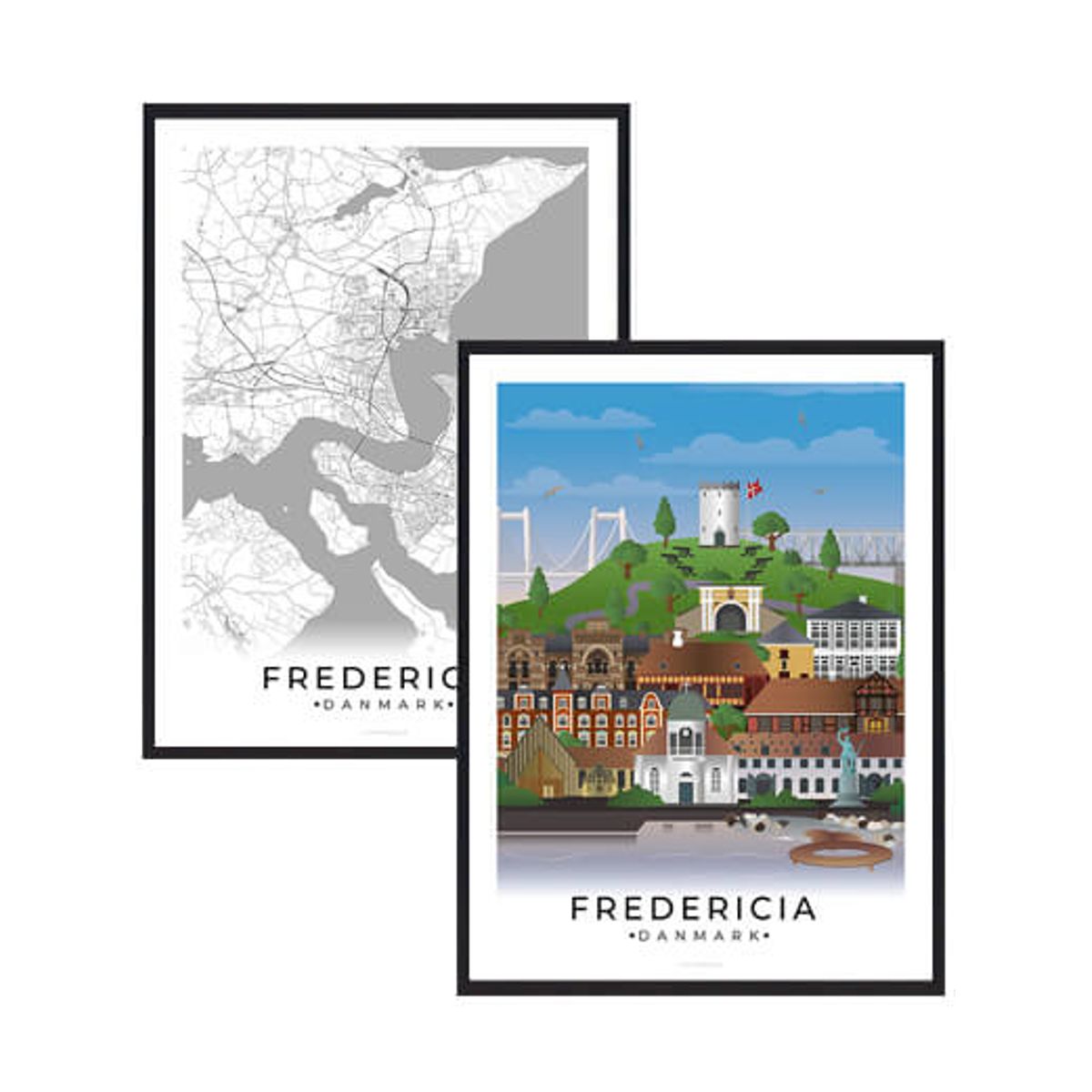 Fredericia byplakatsæt (Størrelse: L - 50x70cm (B2))