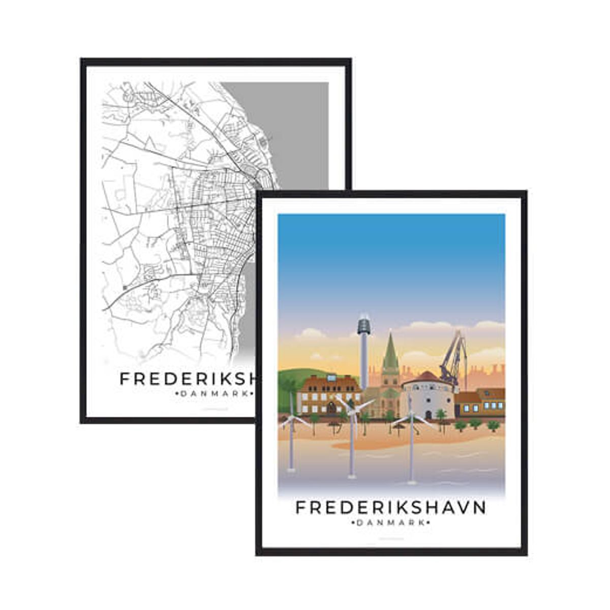 Frederikshavn byplakatsæt (Størrelse: L - 50x70cm (B2))