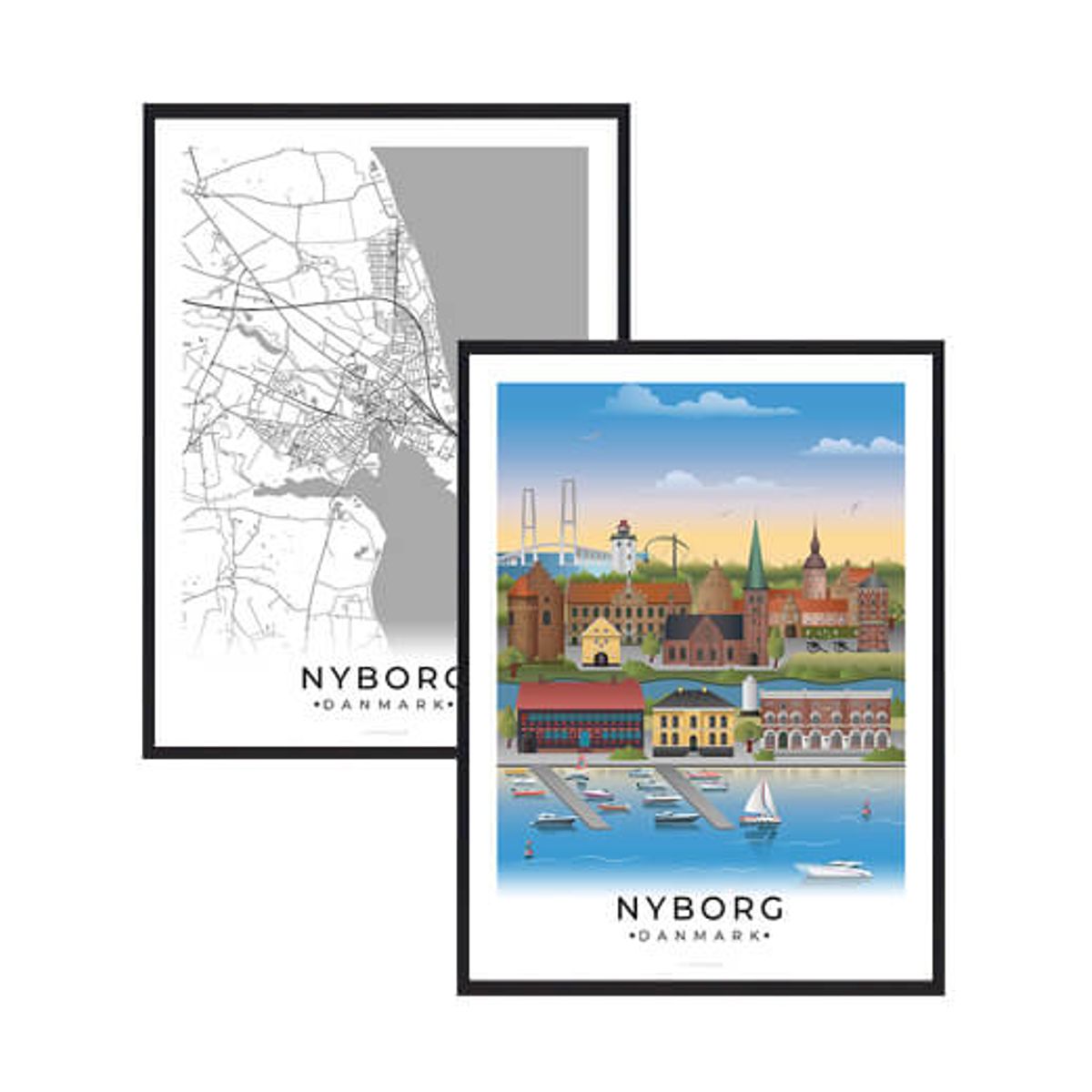 Nyborg byplakatsæt (Størrelse: L - 50x70cm (B2))