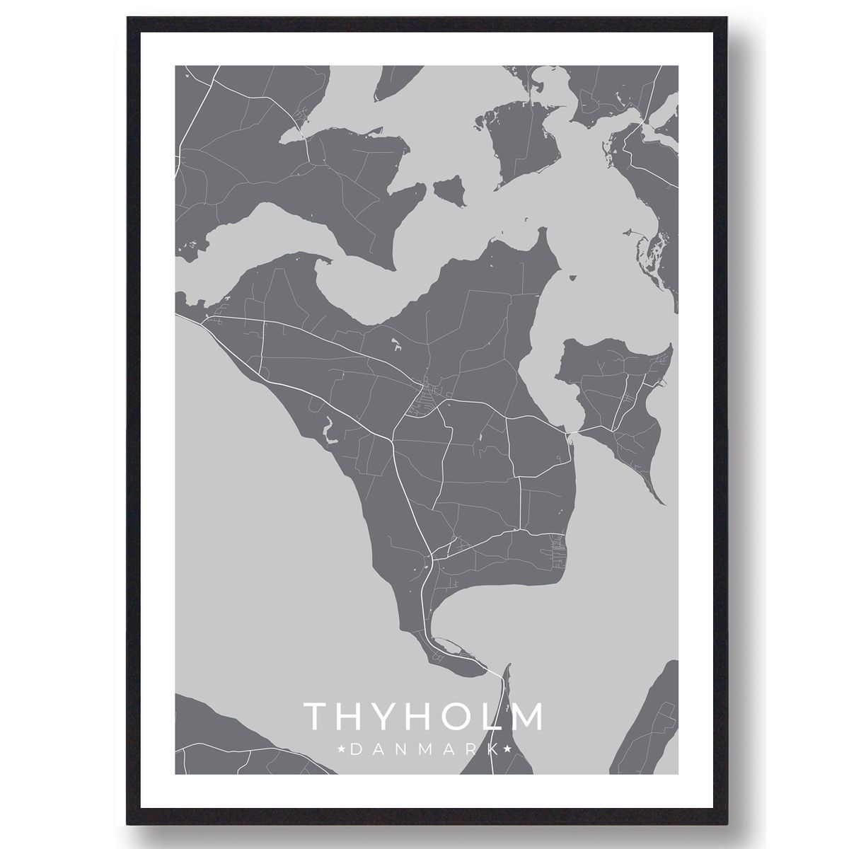 Thyholm plakat - grå (Størrelse: L - 50x70cm (B2))