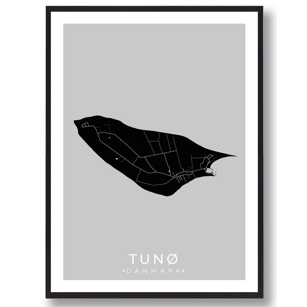 Tunø plakat - sort (Størrelse: L - 50x70cm (B2))